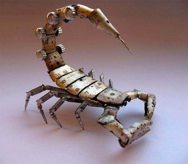 insect made from watch parts